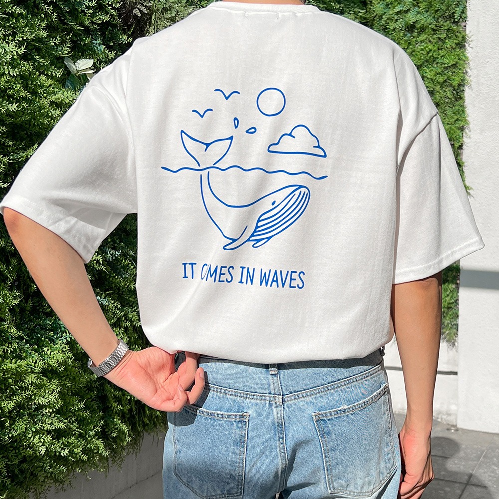 고래고래 오버핏 반팔 티셔츠