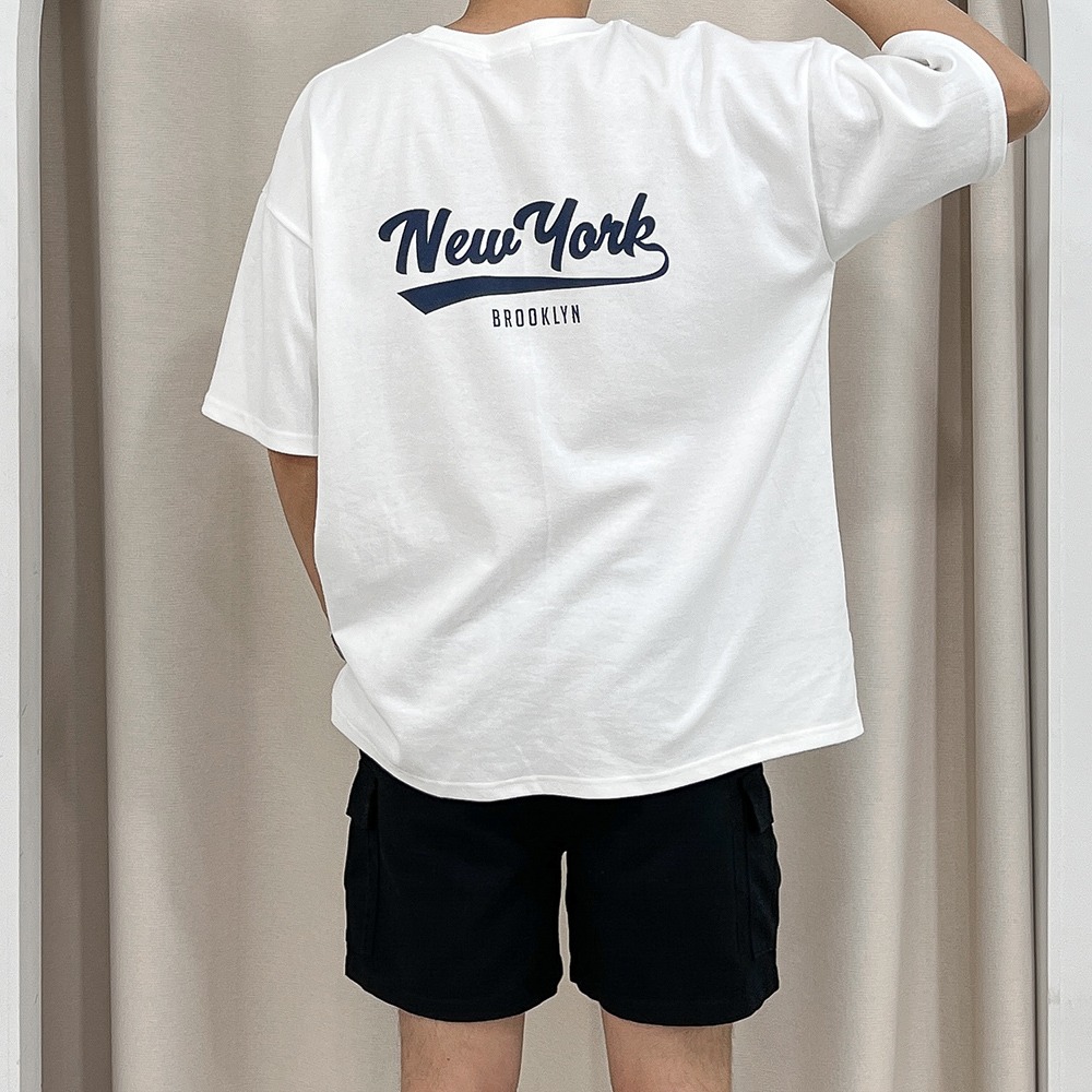 뉴욕 레터링 반팔 티셔츠